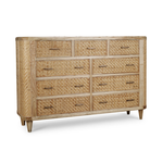 Outside The Box 68x20x45 Lexington Mindi Fruitwood & Bamboo 9 Drawer Dresser