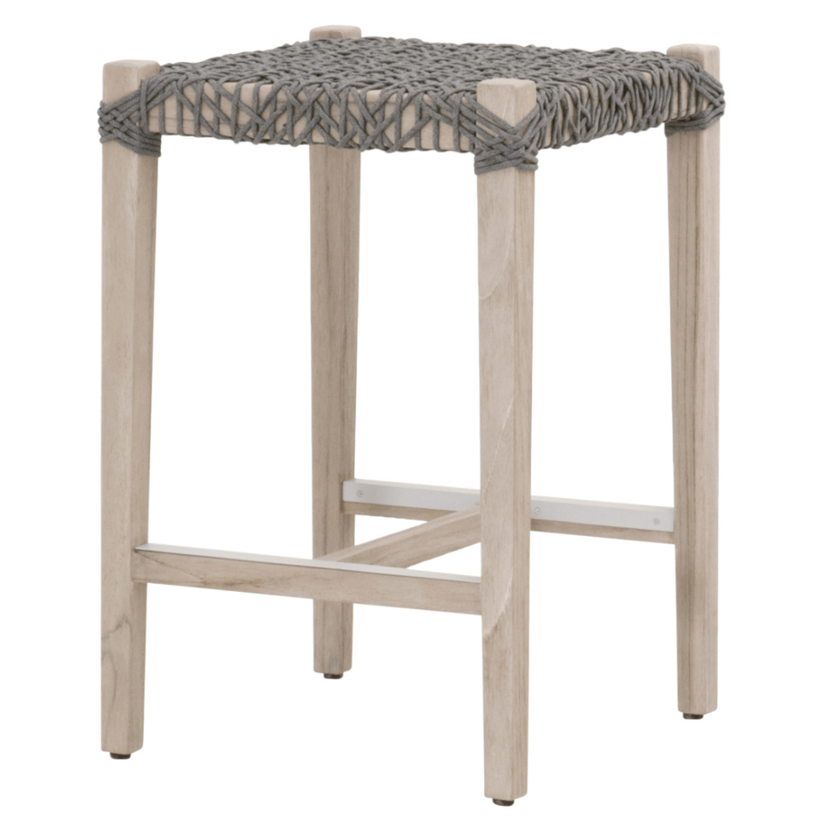 Outside The Box 26" Costa Dove Rope Backless Outdoor Counter Stool