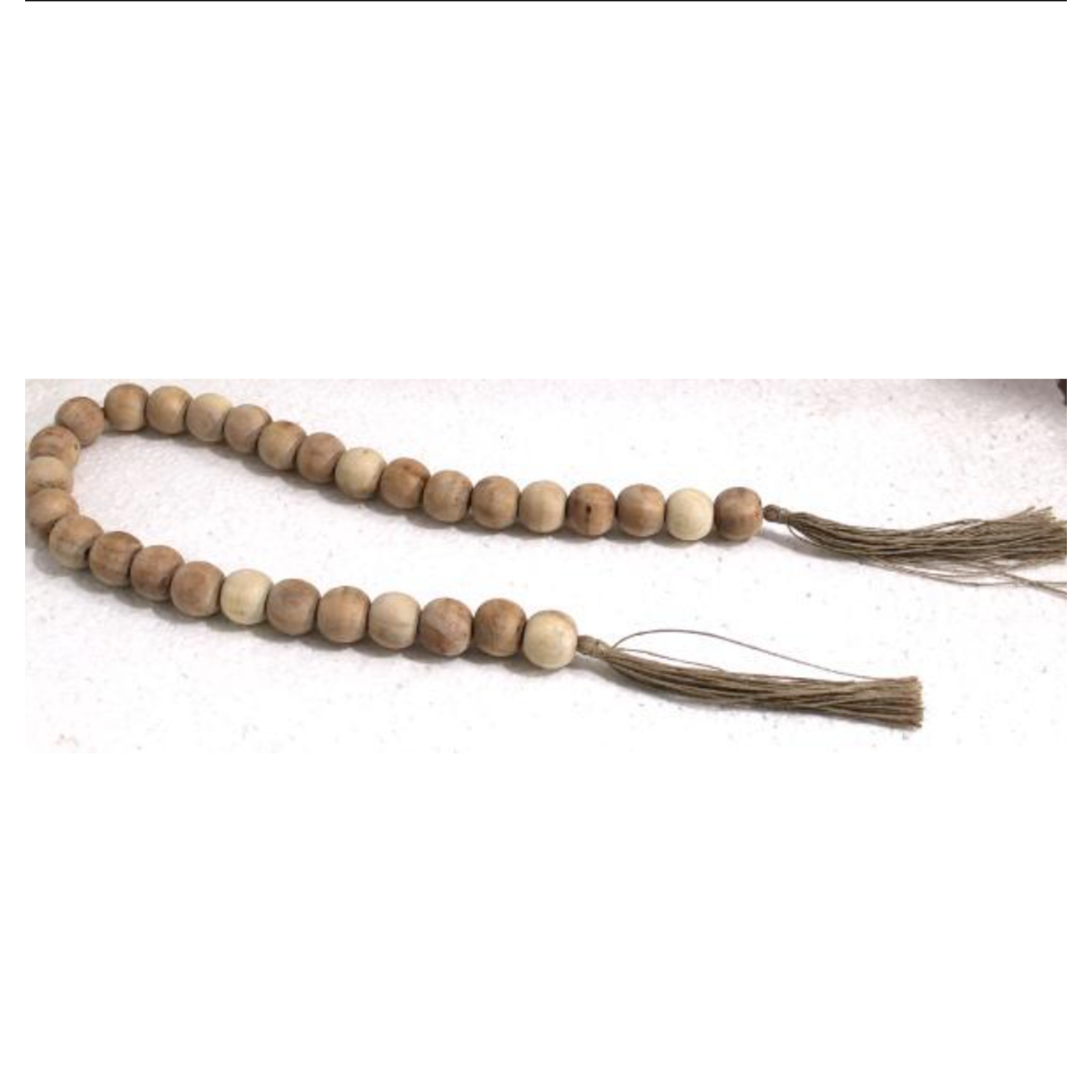 Outside The Box 57" Natural Wood Bead With Tassel