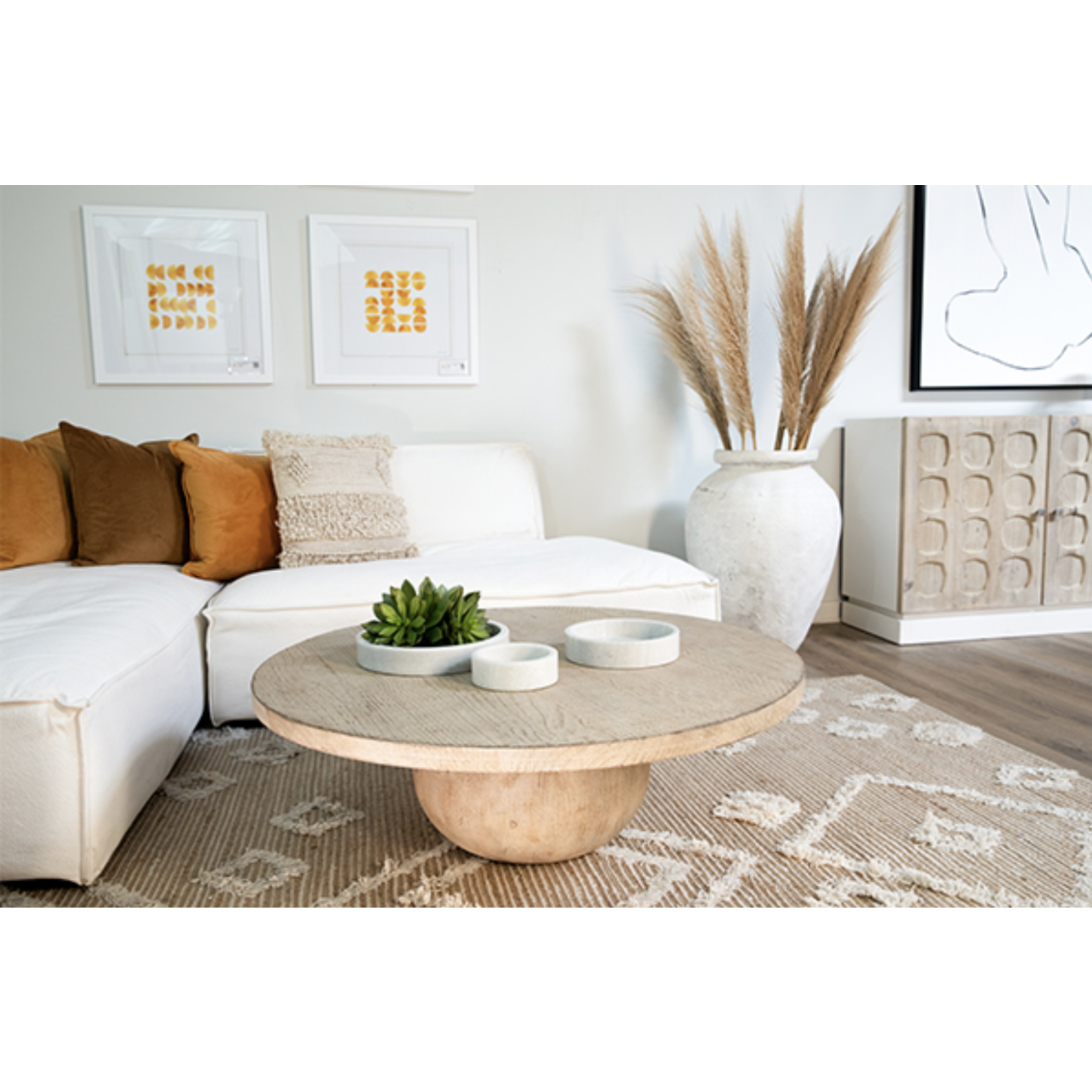 Outside The Box 42" Belize Light Warm Wash Reclaimed Pine Wood Coffee Table