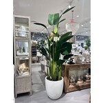 Outside The Box 7' 5" Deluxe Travelers Palm Silk Plant in White Pot