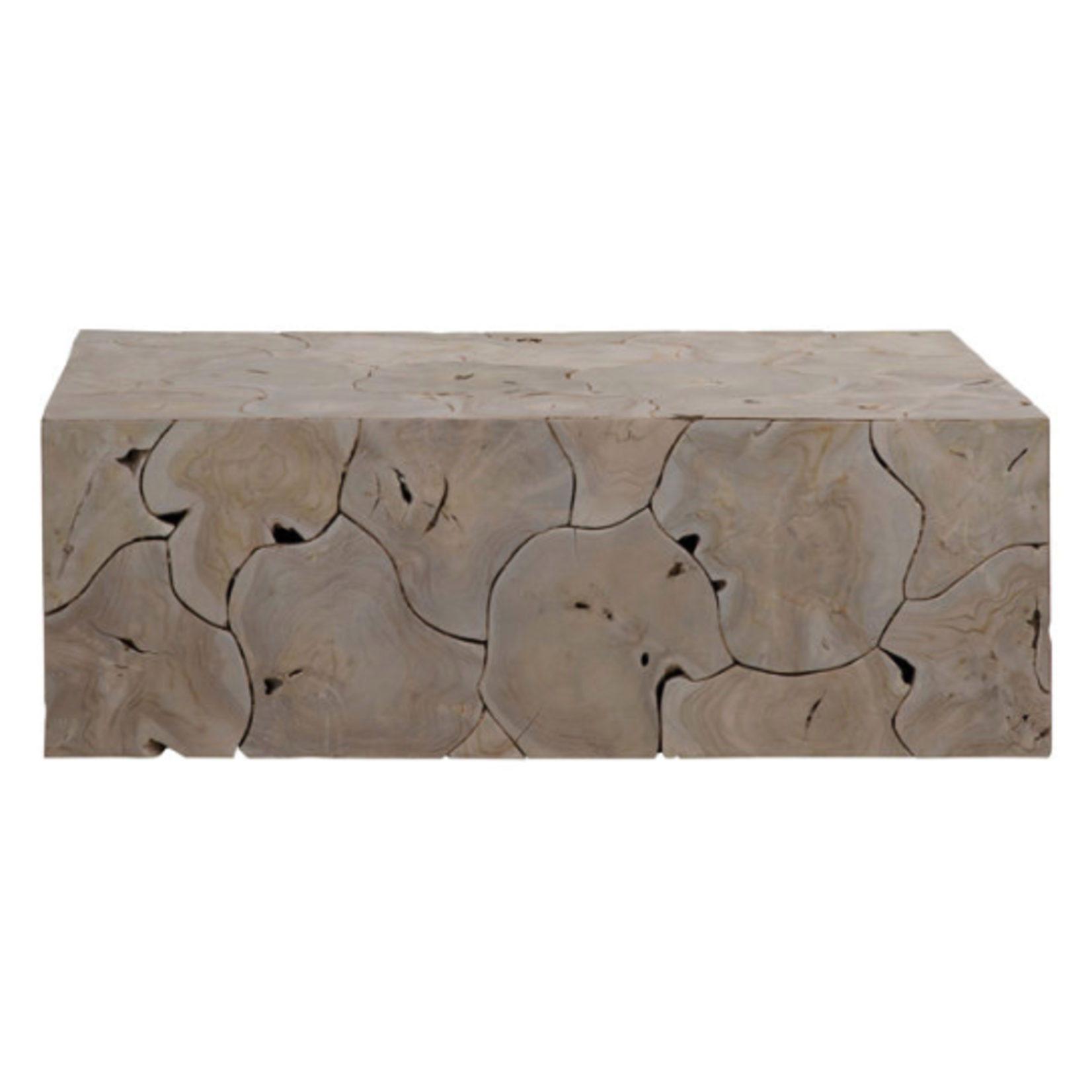 Outside The Box 47x31x16 Briar Bleached Teak Wood Coffee Table
