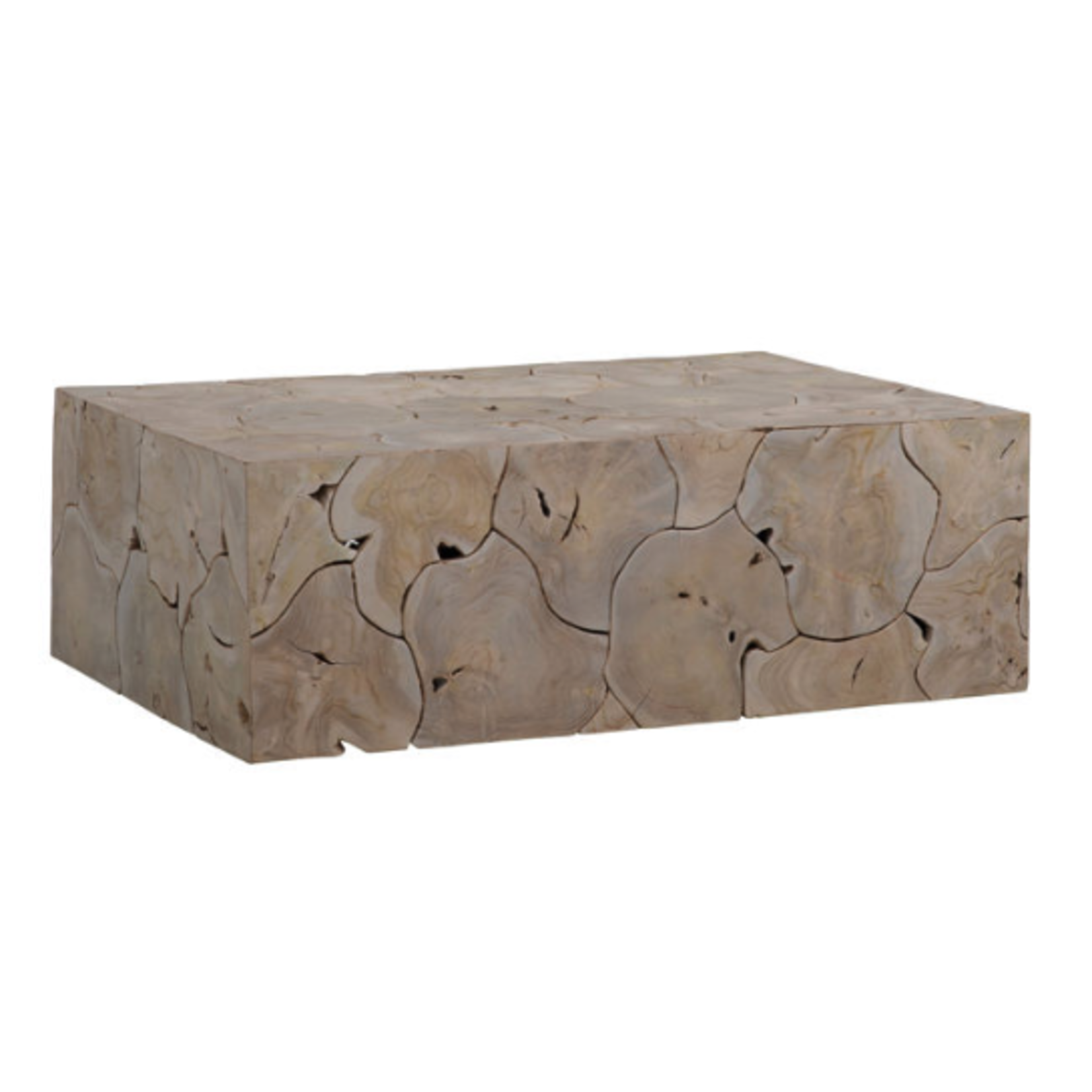 Outside The Box 47x31x16 Briar Bleached Teak Wood Coffee Table