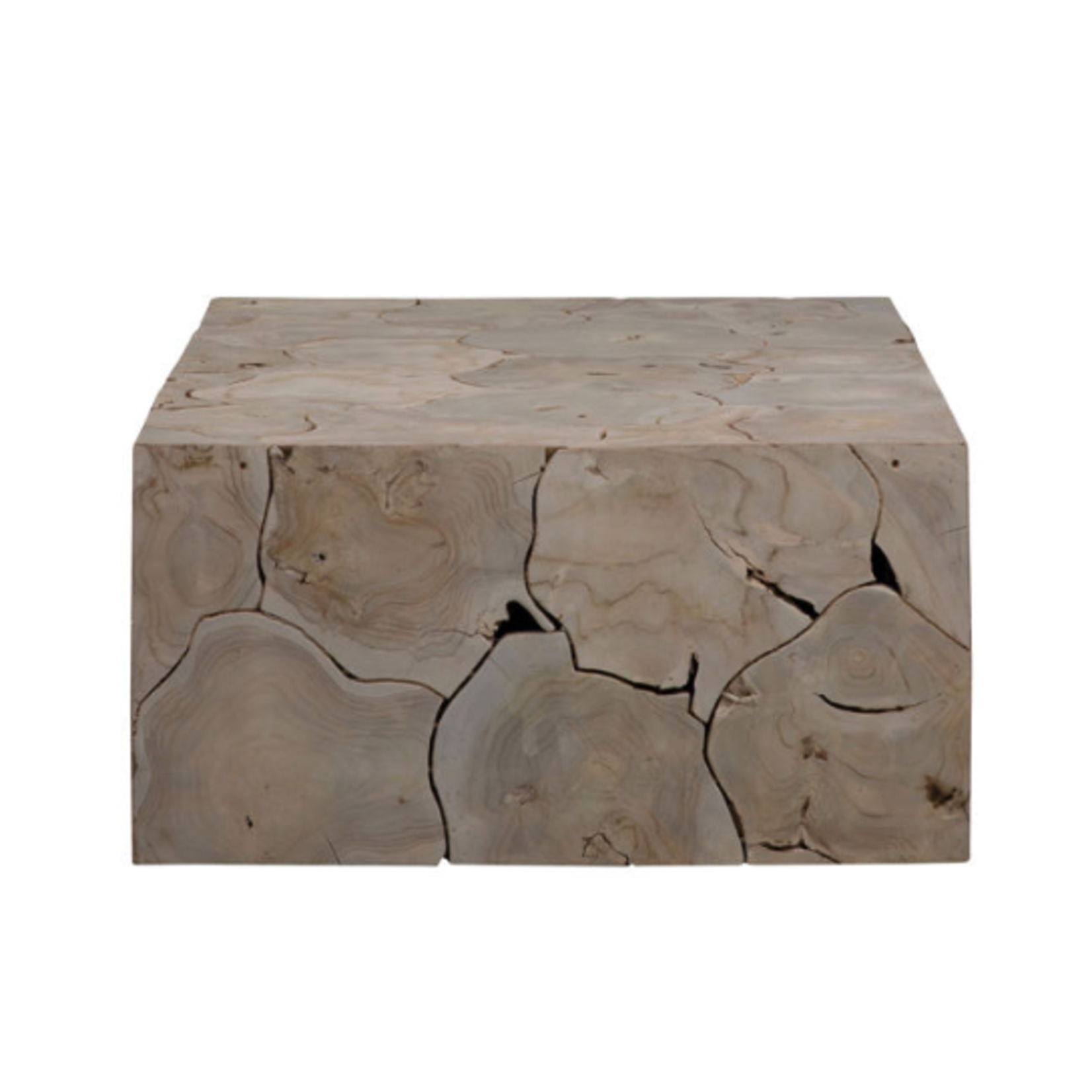 Outside The Box 47x31x16 Briar Bleached Teak Wood Coffee Table