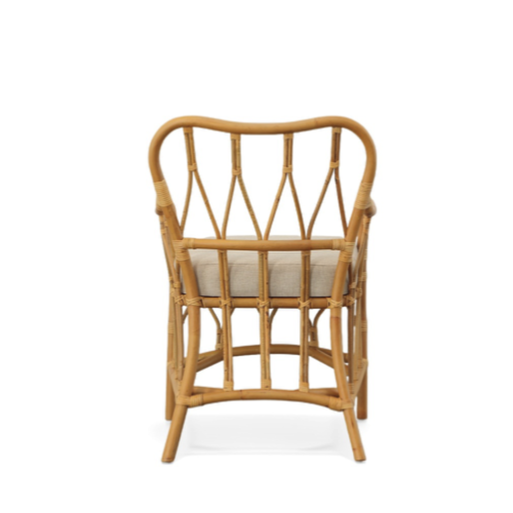 Outside The Box Petrillo Natural Rattan & Cane With Performance Linen Dining Chair