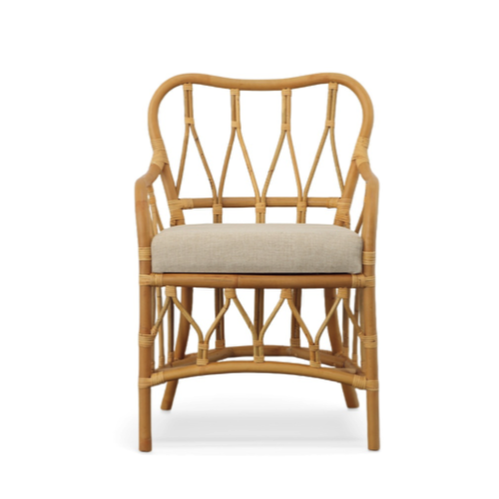 Outside The Box Petrillo Natural Rattan & Cane With Performance Linen Dining Chair