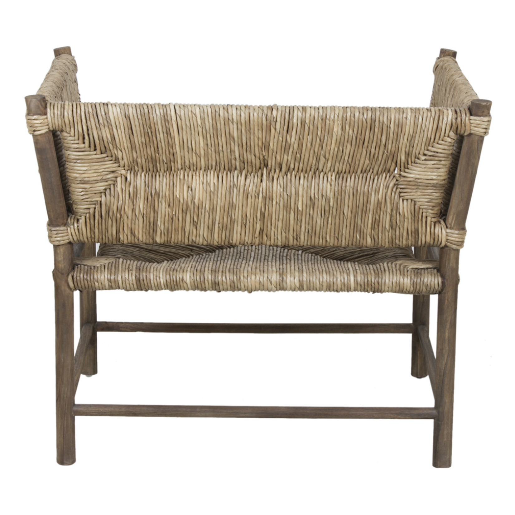 Outside The Box Wide Woven Seagrass & Mindi Wood Occasional Chair