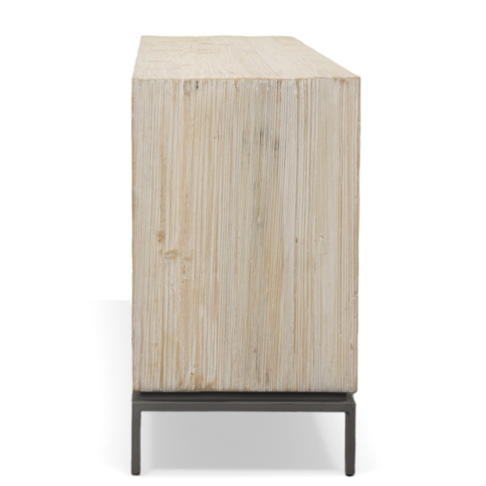 Outside The Box 79x18x32 Melvin White Washed Pine 4 Door Sideboard