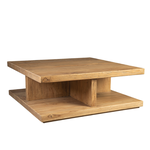 Outside The Box 48x18 Bridges Solid Reclaimed Elm Wood Square Coffee Table