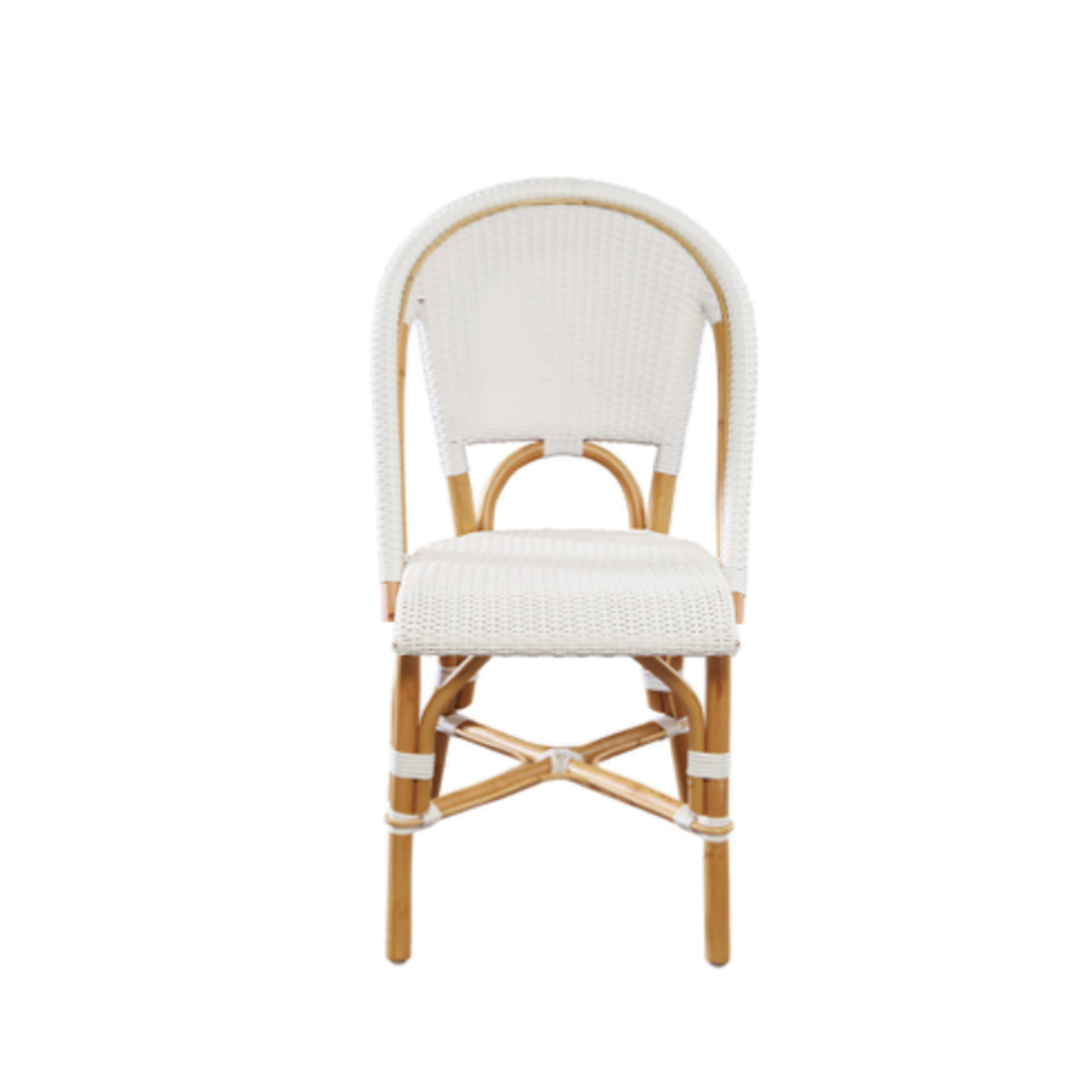 Outside The Box Leroy White Woven & Rattan Dining Chair