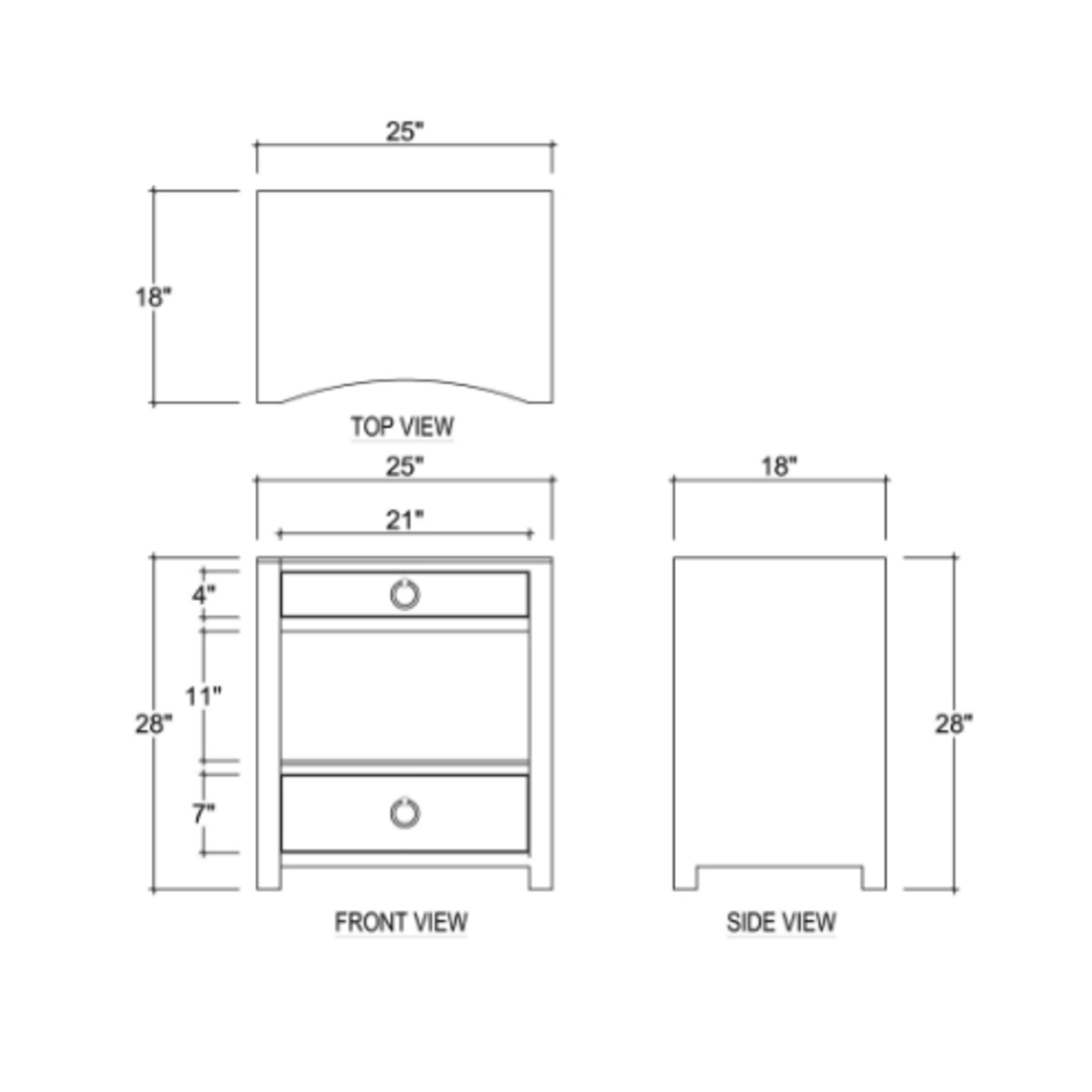 Outside The Box 25x18x28 Set Of 2 Morning Linen Wrapped Mahogany 2 Drawer Nightstand In White - FTRW (QS)