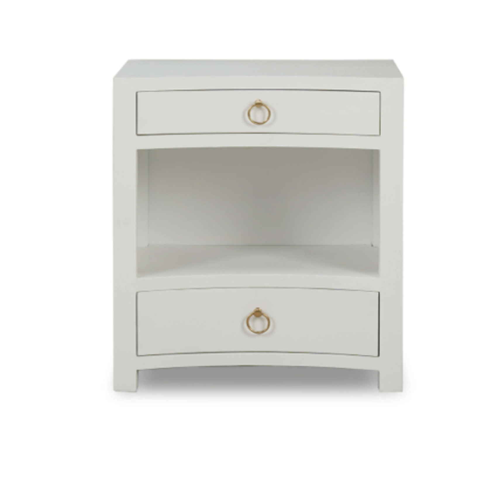 Outside The Box 25x18x28 Set Of 2 Morning Linen Wrapped Mahogany 2 Drawer Nightstand In White - FTRW (QS)