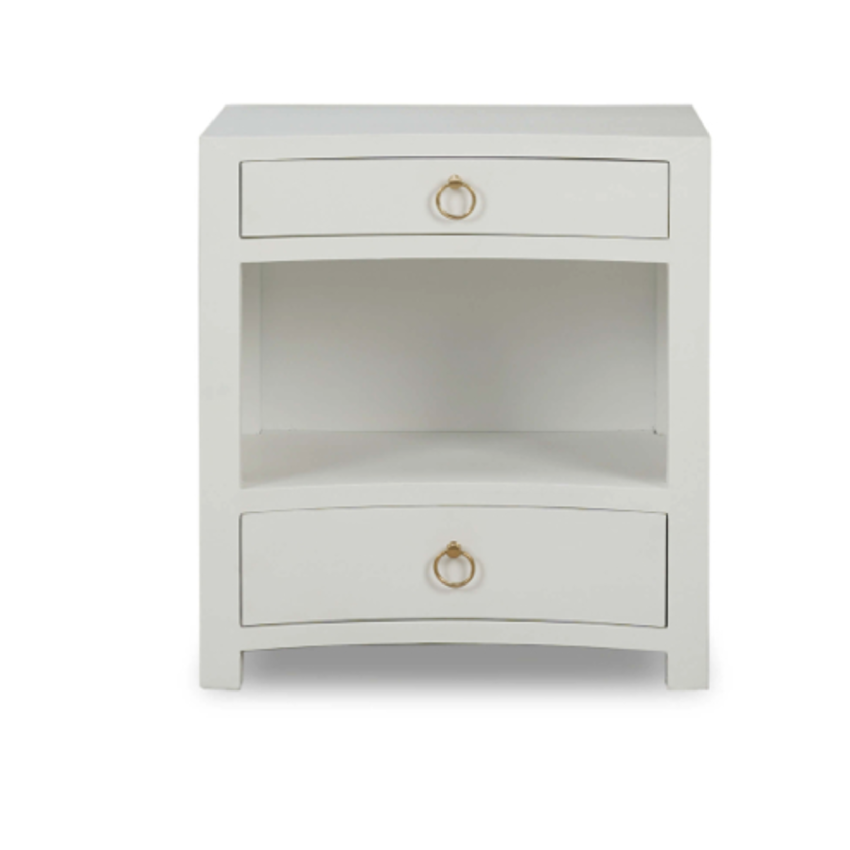 Outside The Box 25x18x28 Set Of 2 Morning White Linen Wrapped Mahogany 2 Drawer Nightstand