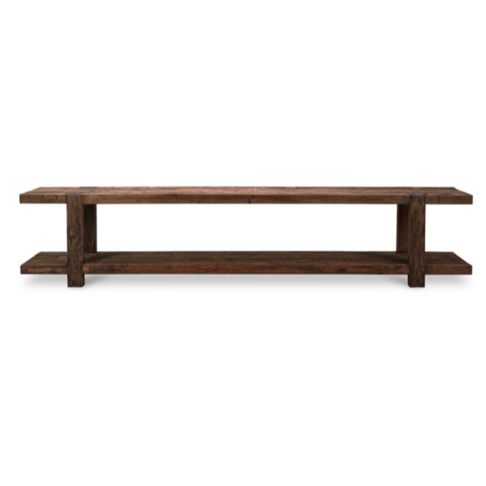 Outside The Box 94x16x20 Tuscan Solid Teak Wood Media Console Table In Brown