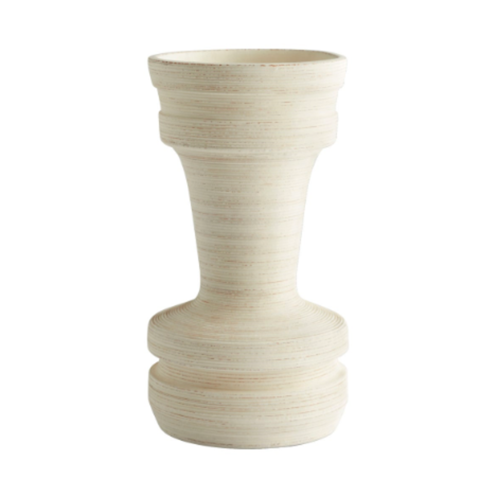 Outside The Box 15" Tara Off-White Striated Earthenware Ceramic Vase