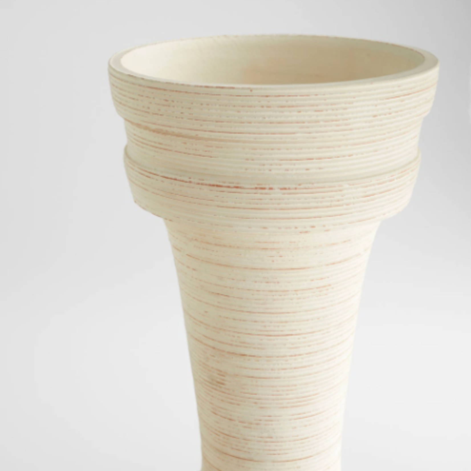 Outside The Box 18" Tara Off-White Striated Earthenware Ceramic Vase