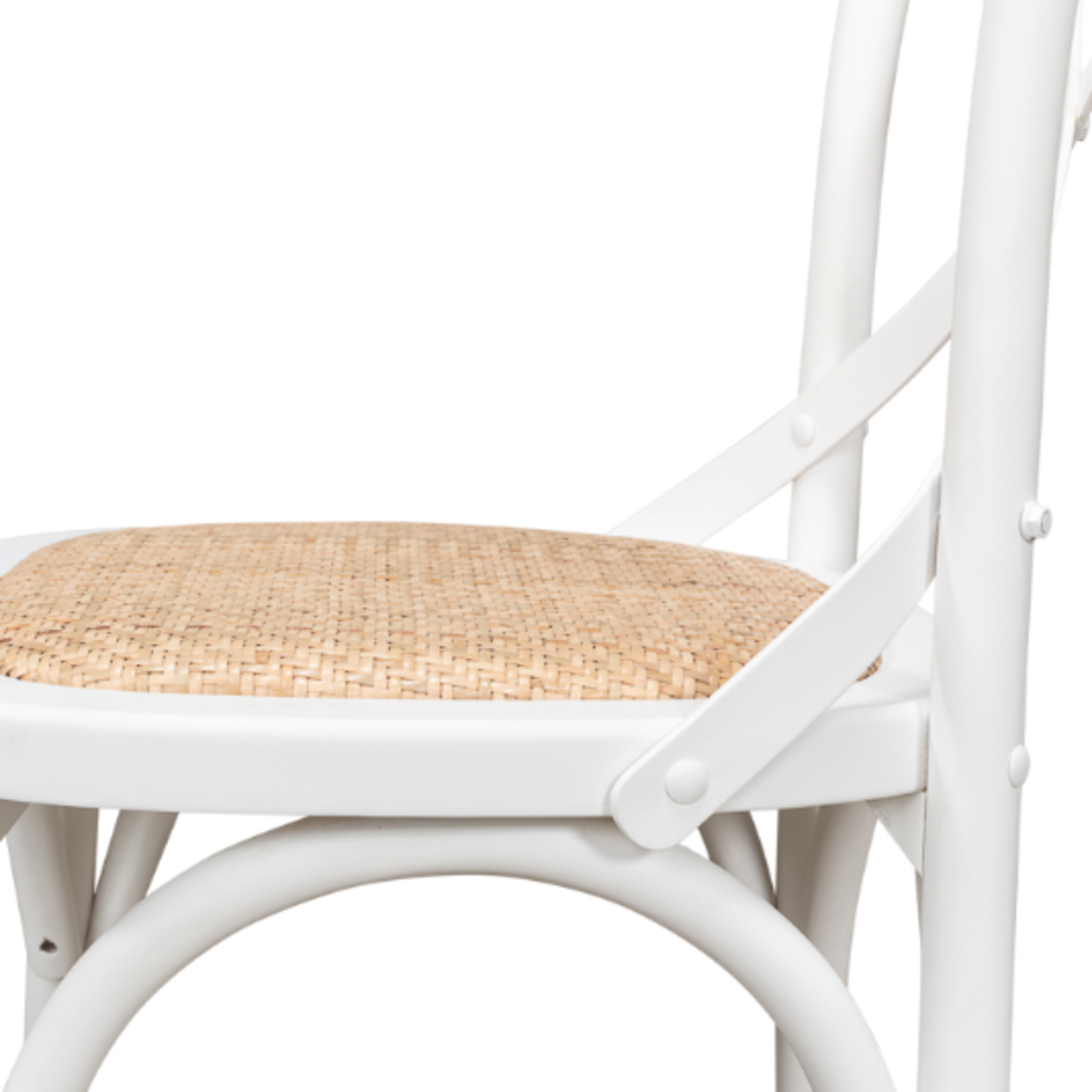 Outside The Box Tuileries Solid White Oak & Padded Woven Cane Dining Chair