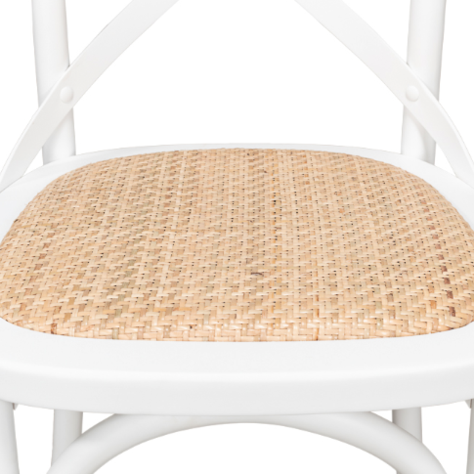 Outside The Box Tuileries Solid White Oak & Padded Woven Cane Dining Chair