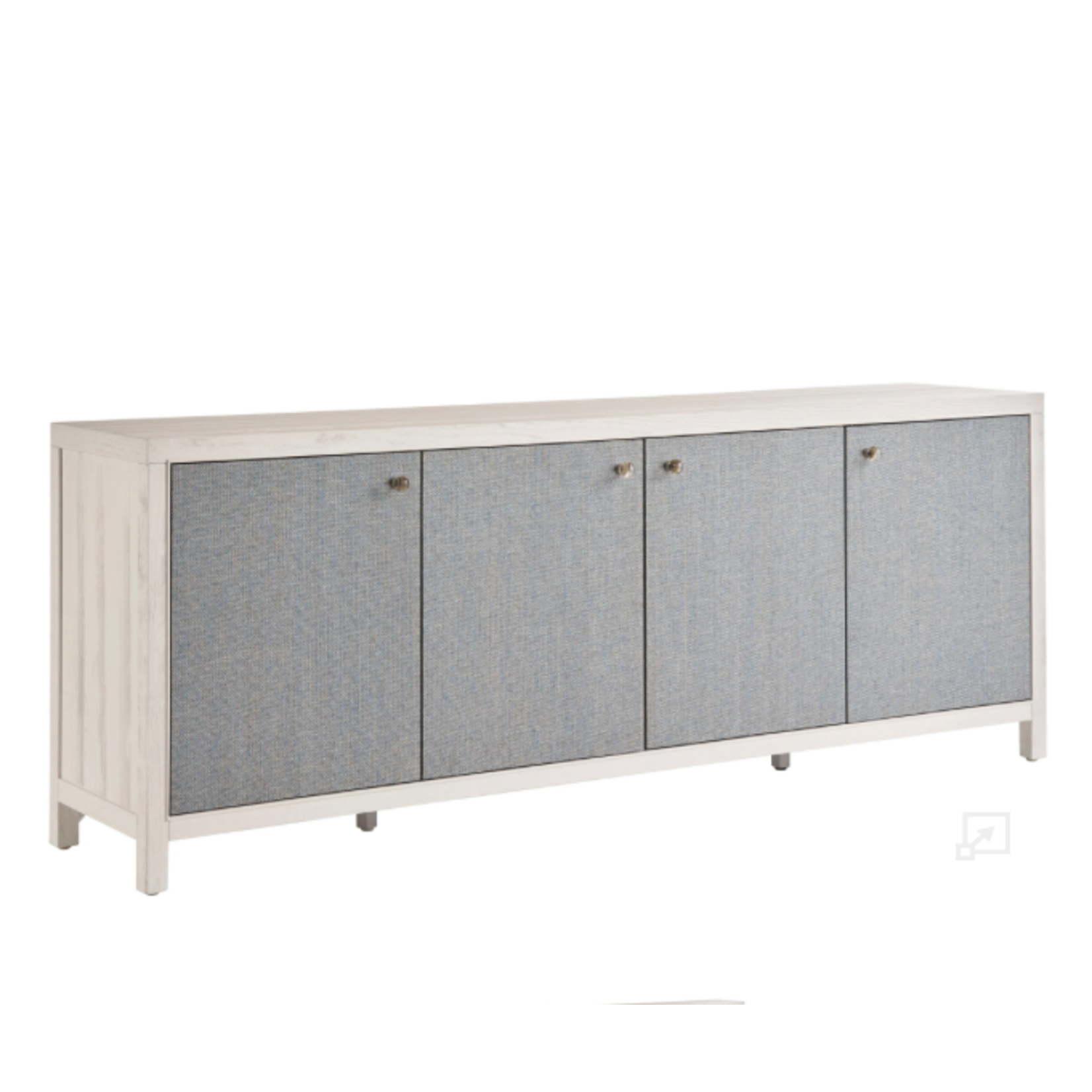 Outside The Box 85x18x32 Captiva Coastal White Sand 4 Door Credenza / Sideboard