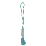 Outside The Box 28" Cyparea Annulus Turquoise & White Shell Tassel