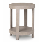 Outside The Box 17x27 Ventura Sand Gray Raffia Round Lamp Table