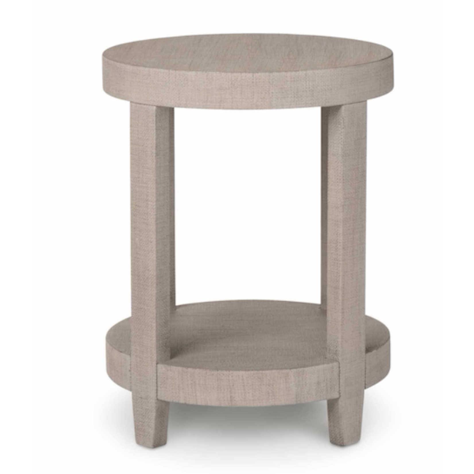Outside The Box 17x22 Ventura Sand Gray Raffia Round Lamp Table
