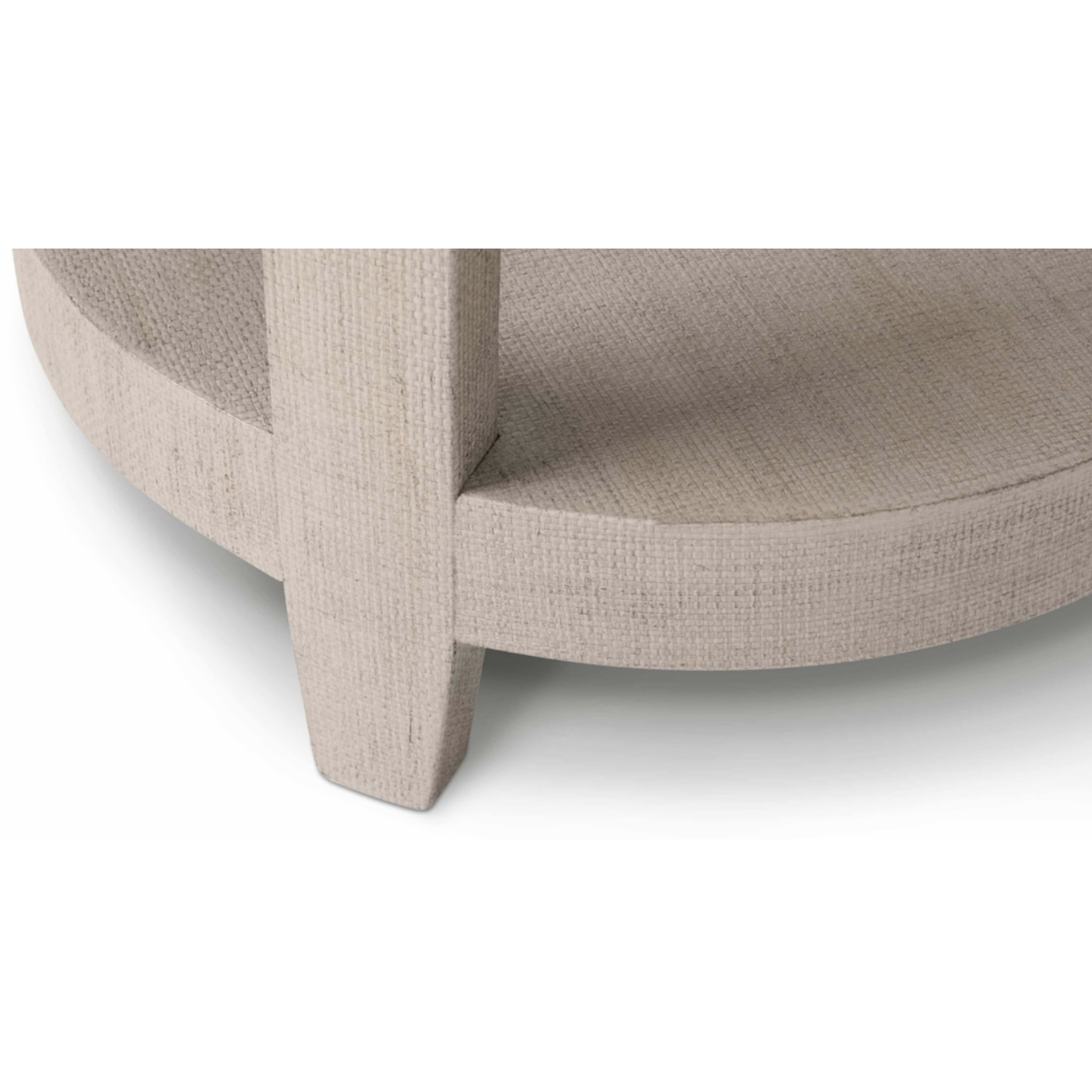 Outside The Box 17x22 Ventura Sand Gray Raffia Round Lamp Table