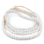Outside The Box 27" White Opaque Recycled Glass Beads 7MM