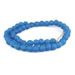 Outside The Box 28" Azul Blue Recycled Glass Beads 14MM