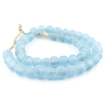 Outside The Box 24" Baby Blue Recycled Glass Beads 14MM