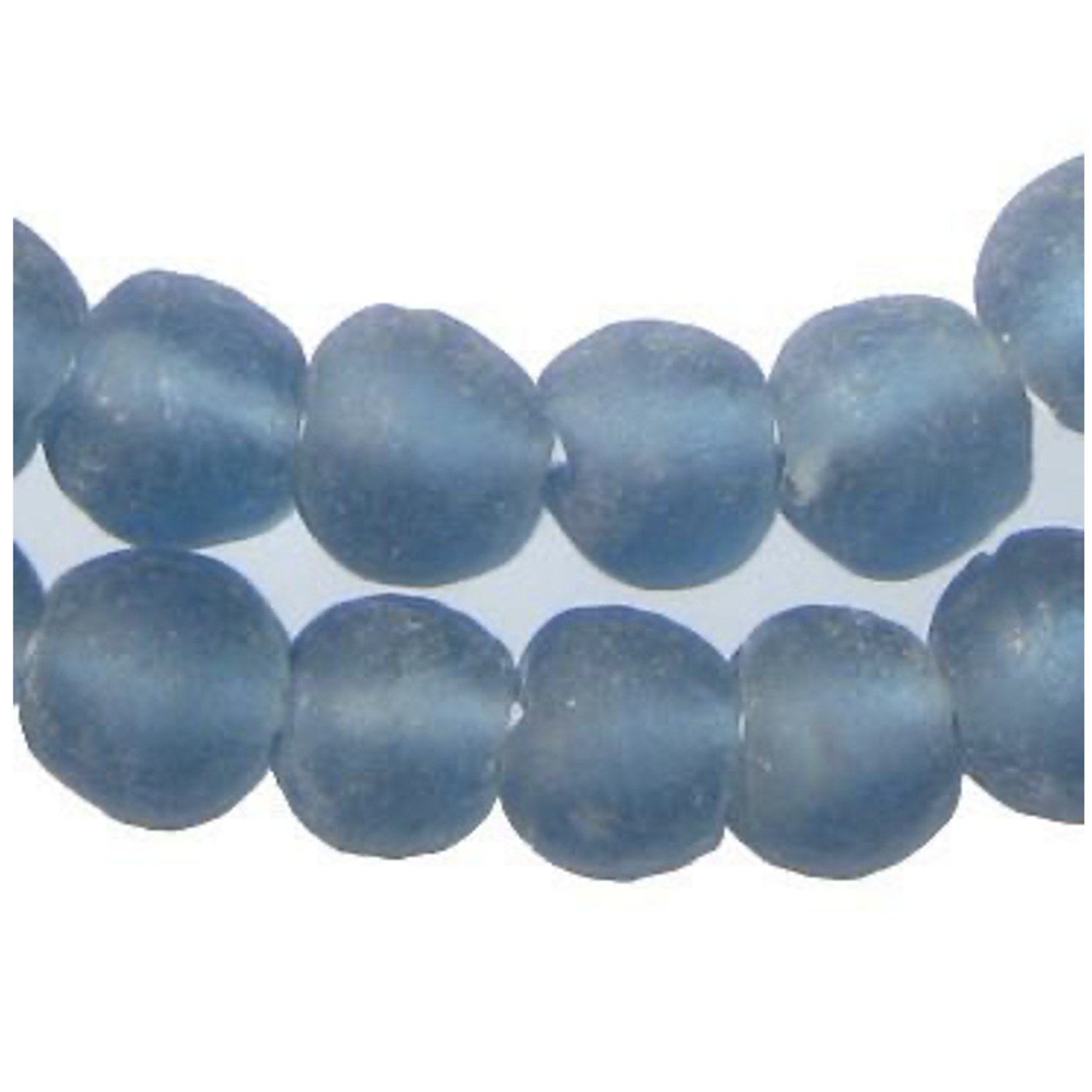 Outside The Box 22" Light Blue Recycled Glass Beads 14MM