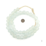 Outside The Box 24" Clear Aqua Recycled Glass Beads 18mm