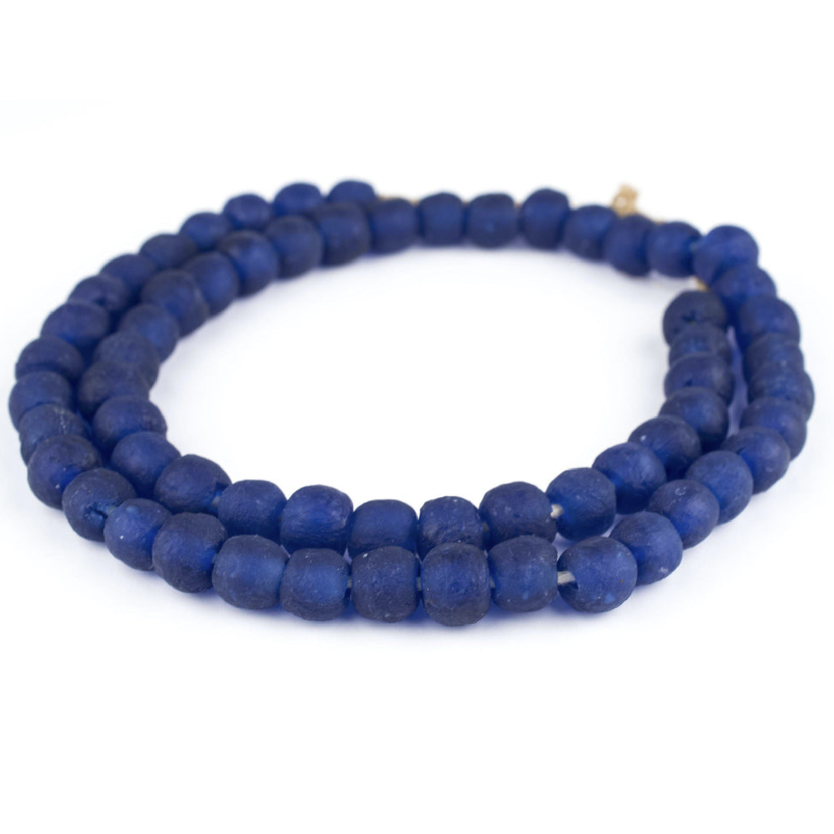 Outside The Box 24" Cobalt Blue Recycled Glass Beads 11MM