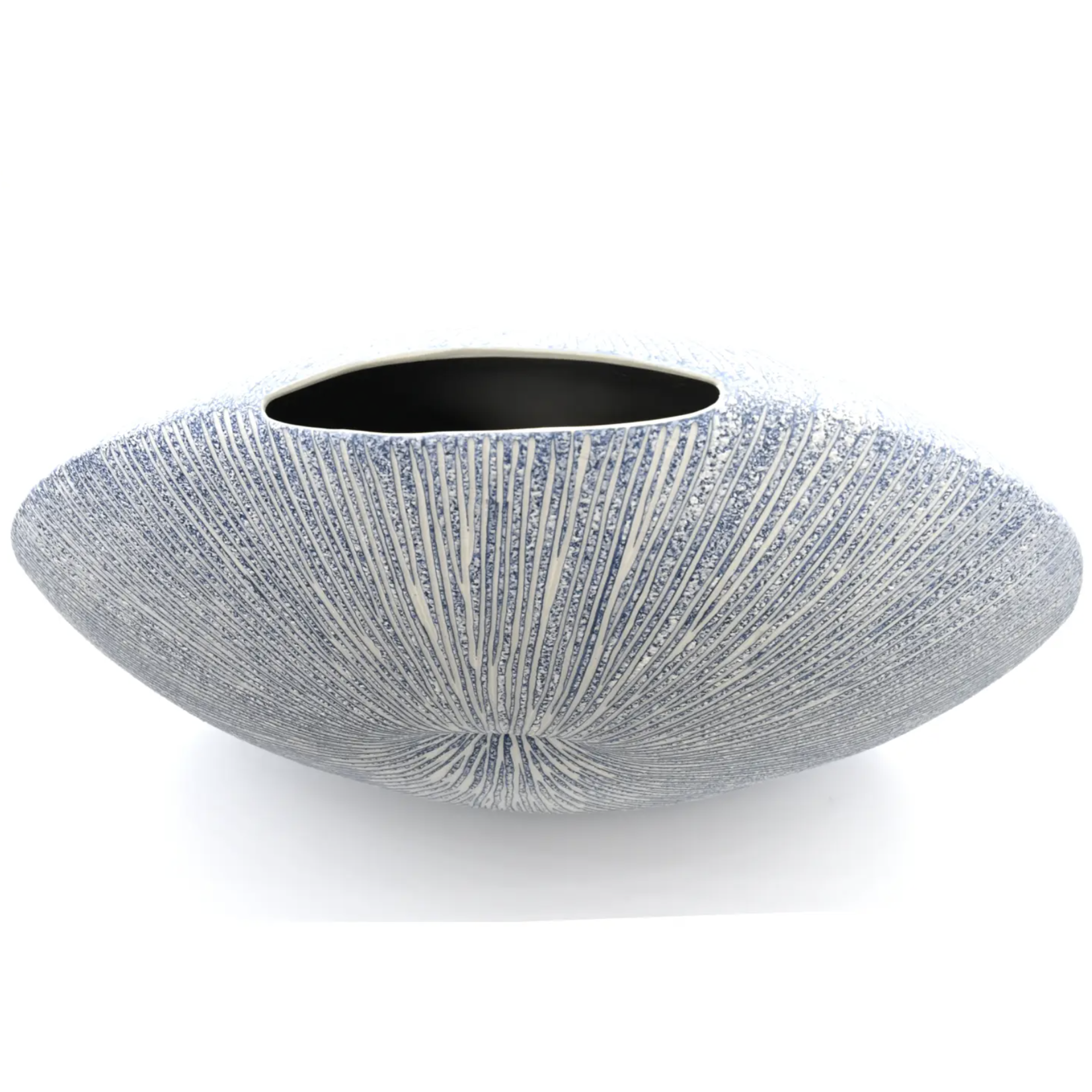 Outside The Box 13" Diva White & Blue Textured Handcrafted Porcelain Vase