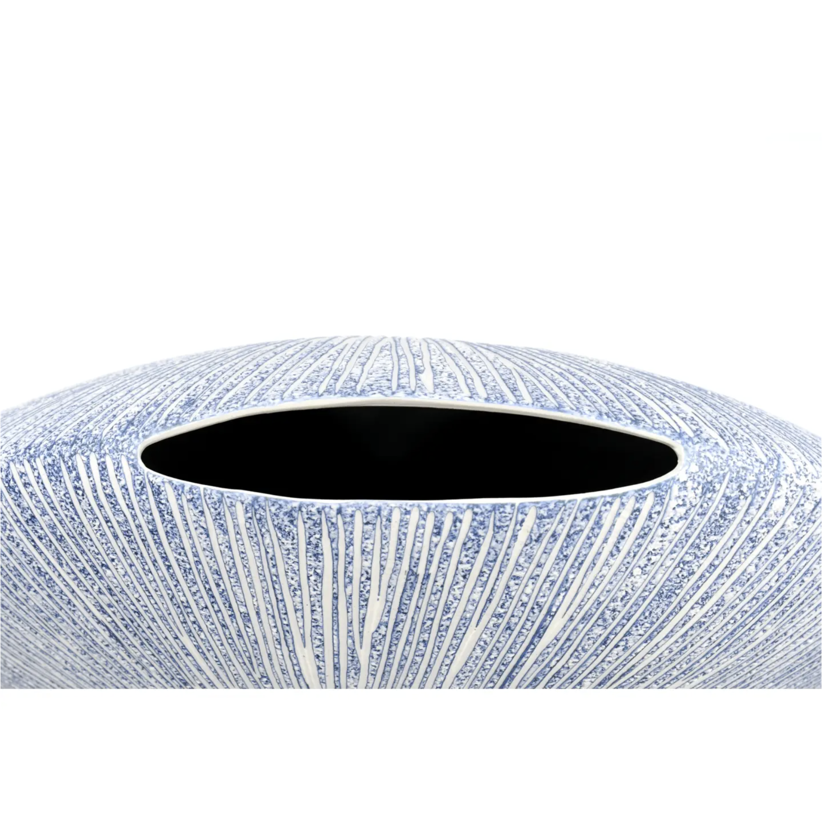 Outside The Box 13" Diva White & Blue Textured Handcrafted Porcelain Vase