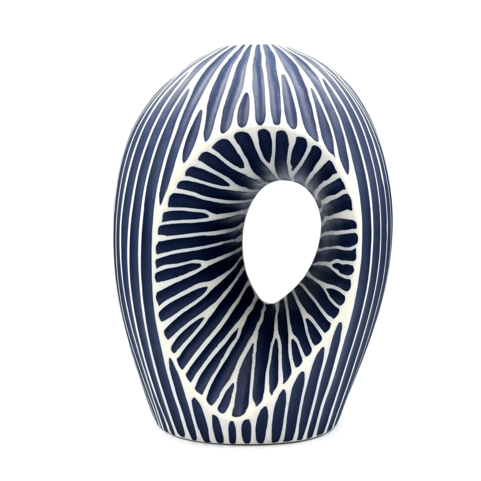 Outside The Box 9" Artura Blue & White Handcrafted Porcelain Vase