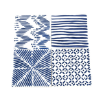 Outside The Box 4x4 Rhythm Blue & White Handcrafted Porcelain Square Coasters
