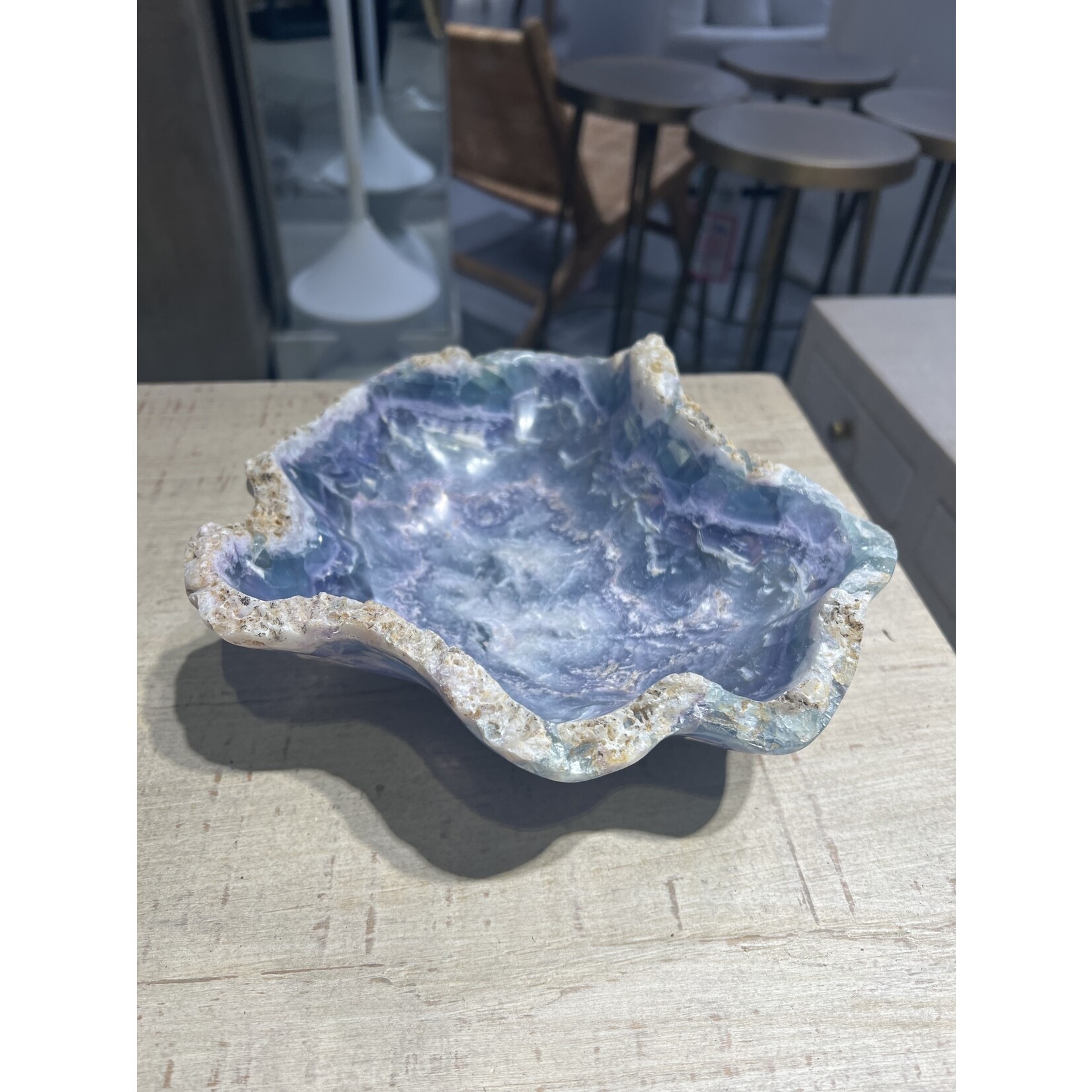 Outside The Box 9x3 Flourite Onyx Hand-Carved Bowl
