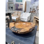 Outside The Box 20" Teak Wood Root Natural Hand Carved Fruit Bowl