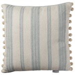 Outside The Box 22x22 Wendy Jane Rosemary Stripe Mineral W/ Pom Poms Feather Down Accent Pillow