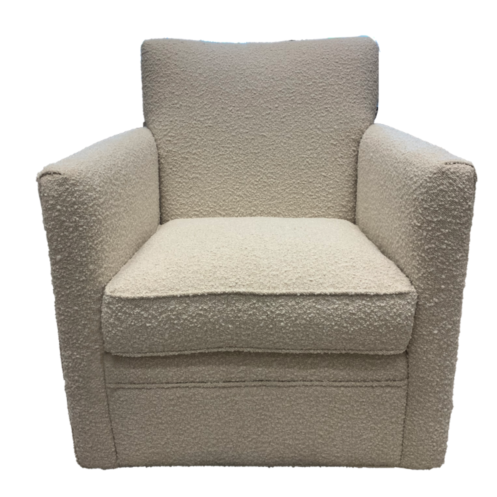 Outside The Box Hunter Boucle Ivory Performance Fabric Swivel Chair