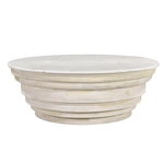 Outside The Box 48x17 Stephanie White Washed Pine & White Marble Top Coffee Table