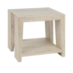 Outside The Box 24x24x22 Troy Reclaimed Oak White Wash End Table