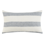 Outside The Box 26x14 Gardner Blue & Ivory Hand Woven 100% Belgian Flax Linen Pillow (SOLD IN PAIRS)