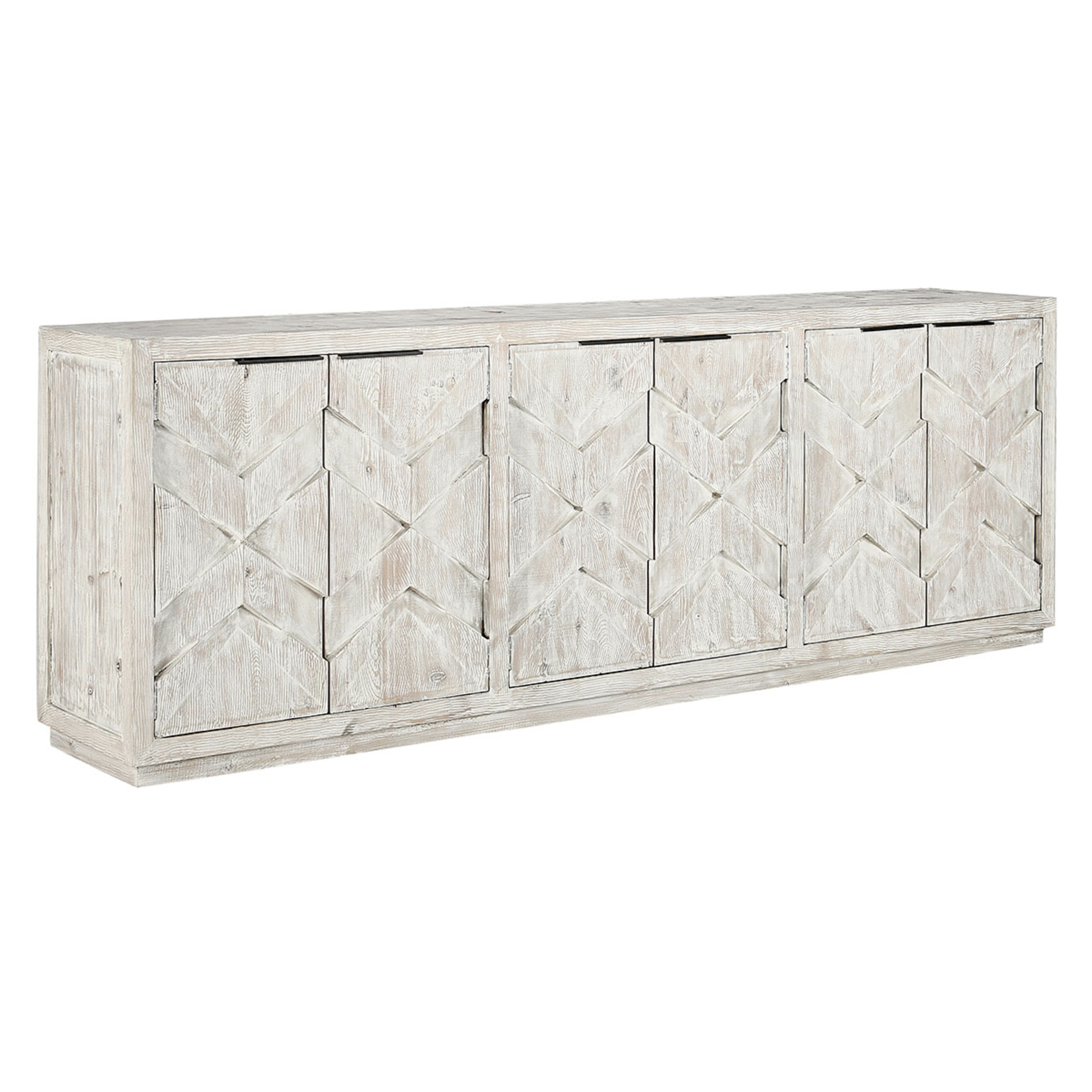 Outside The Box 103x19x36 Frederick Vintage Cream Reclaimed Pine 6 Door Sideboard