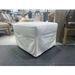 Outside The Box 24x24 Harper Twill Bleach Performance Slipcover Ottoman With Locking Castors