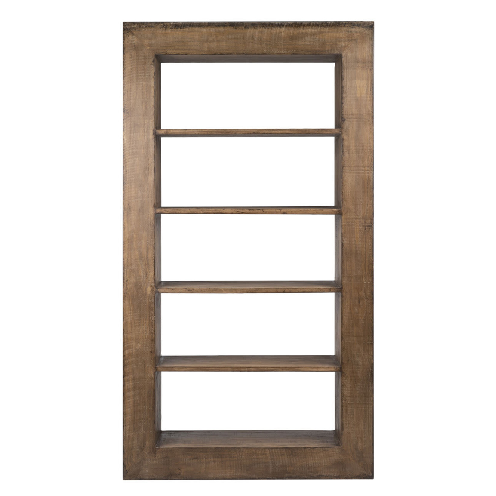 Outside The Box 48x16x88 Amaya Reclaimed Pine Medium Brown  Sealed Finish Bookcase