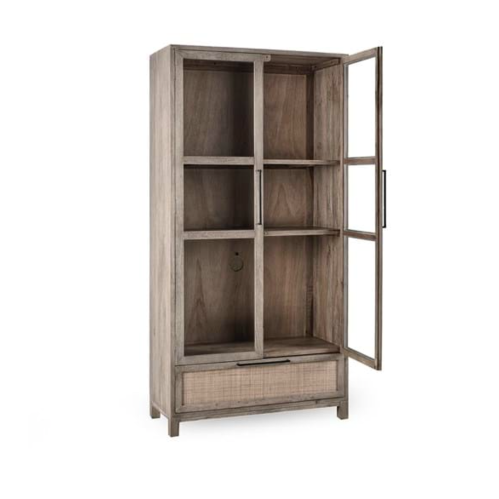 Outside The Box 42x18x83 Jensen Taupe Mango Wood 2 Door / 1 Drawer Cabinet