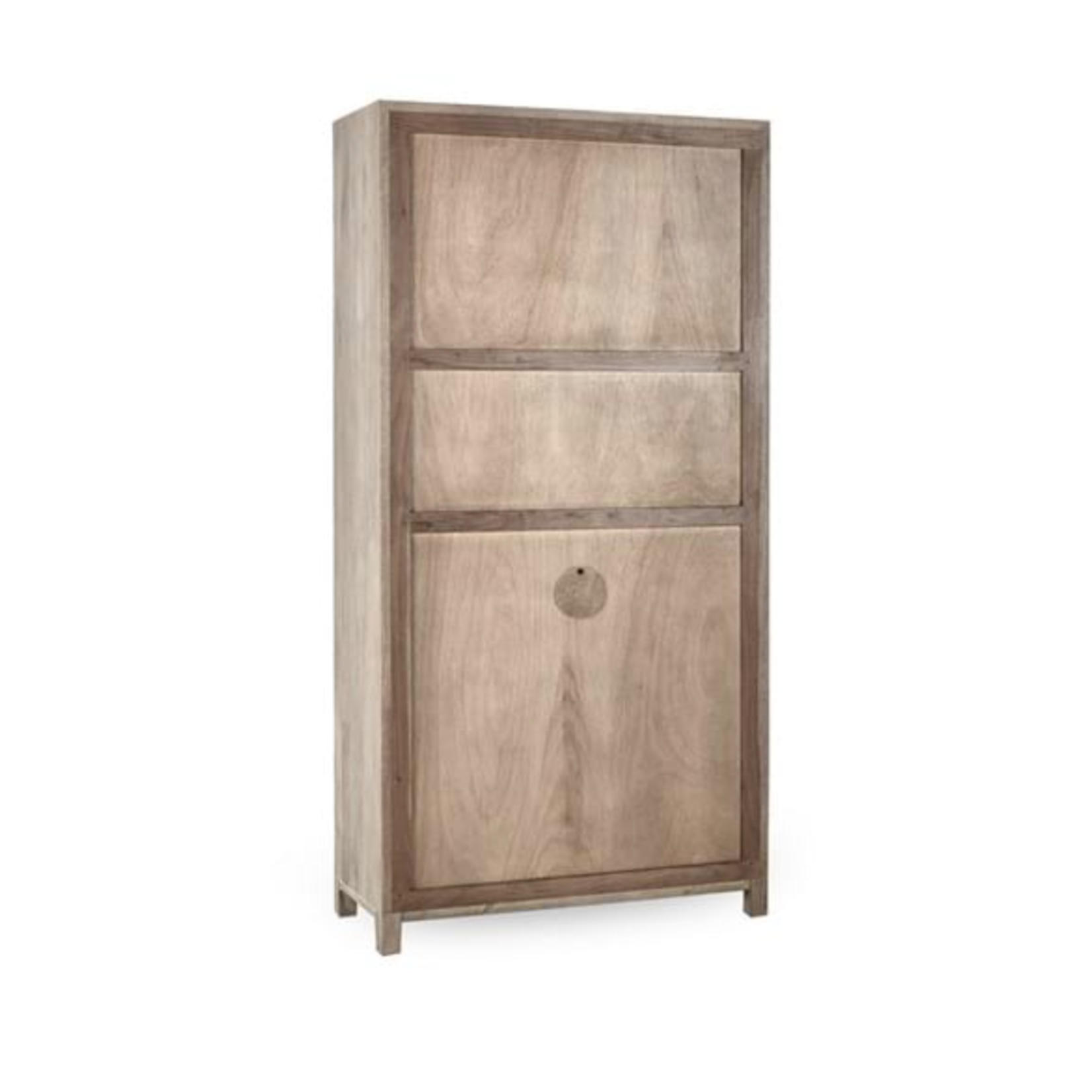 Outside The Box 42x18x83 Jensen Taupe Mango Wood 2 Door / 1 Drawer Cabinet