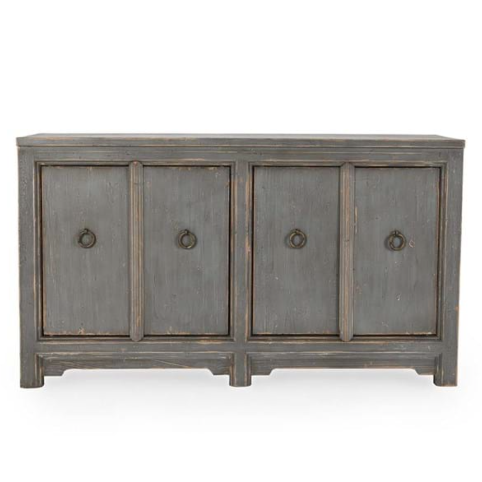 Outside The Box 63x18x36 Amherst Gray Reclaimed Pine 4 Door Sideboard